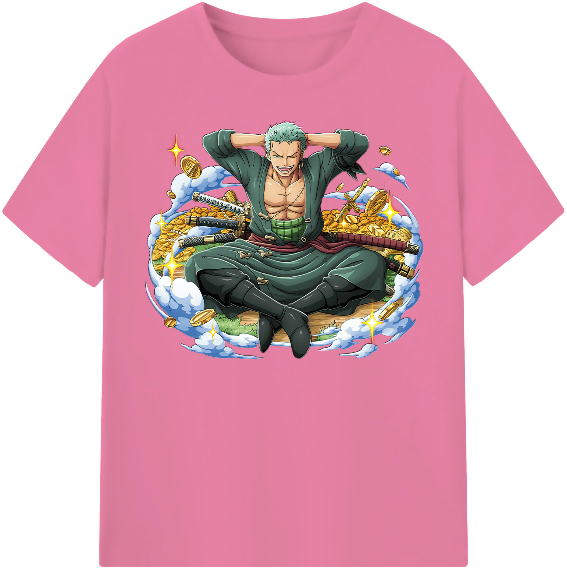 ワンピース ロロノア・ゾロ ONE PIECE Roronoa Zoro 綿100％半袖Tシャツ（フロントプリント）